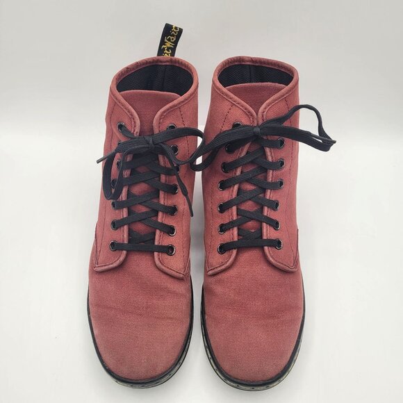 Dr. Martens Shoreditch Women's Sz 9 Canvas High Top Sneakers Boots Red - Picture 13 of 16